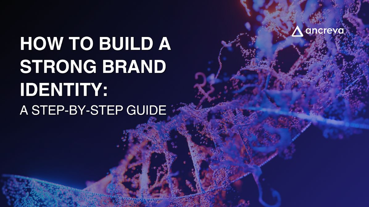 Cover image for the guide on how to build a strong brand identity, featuring a dna concept illustration.